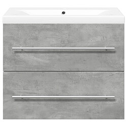 Avis vidaXL Ensemble de meubles de salle de bain 2 pcs gris béton