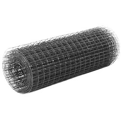 vidaXL Grillage acier avec revêtement en PVC 10x0,5 m gris