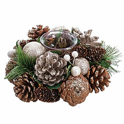 Avis BigBuy Christmas Bougeoirs de Noël Doré Naturel Plastique Foam 19 x 19 x 9 cm