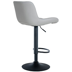 Decoshop26 Lot de 2 tabourets de bar structure métallique noir assise en PVC gris avec surpiqûres 10_0004443