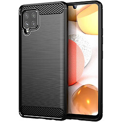 Xeptio Coque brossée noire Samsung Galaxy A12 4G Carbon Fiber Antichoc protection - Accessoires Pochette Case