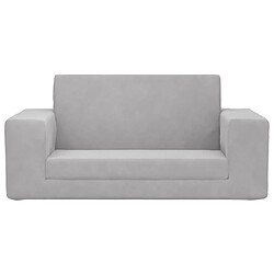 Avis Maison Chic Canapé-lit convertible 2 places, Clic-Clac pour enfants gris clair peluche douce -GKD56415