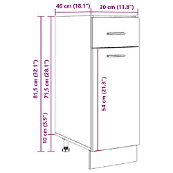 vidaXL Armoire de plancher à tiroir vieux bois 30x46x81,5 cm pas cher