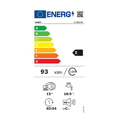 Lave-vaisselle 60cm 13 couverts 46db tout intégrable - CI3E6L0W - CANDY