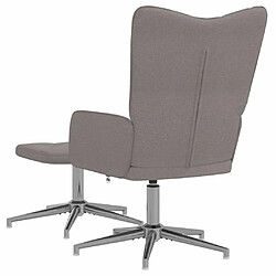 Acheter vidaXL Chaise de relaxation avec tabouret Taupe Tissu