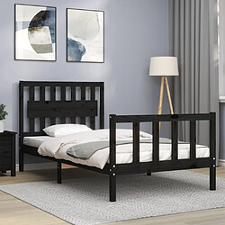 Acheter Maison Chic Lit adulte - Cadre de lit et tête de lit,Structure du lit Contemporain pour chambre noir 100x200 cm bois massif -MN29669