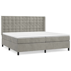 Maison Chic Lit Adulte - Lit simple Lit à sommier tapissier et matelas moelleux - Meuble de Chambre - Gris clair 200x200cm Velours -MN74588