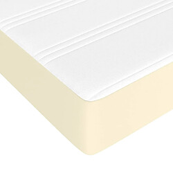 Acheter vidaXL Matelas de lit à ressorts ensachés Crème 90x200x20cm Similicuir