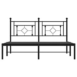 Maison Chic Cadre/structure de lit métal et tête de lit pour adulte - Lit Moderne Chambre noir 160x200 cm -MN12088 pas cher