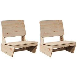 vidaXL Chaises de jardin lot de 2 60x64x70,5 cm bois massif de pin