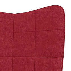 Maison Chic Chaise à bascule avec tabouret | Fauteuil Relax Rouge bordeaux Tissu -GKD62510 pas cher