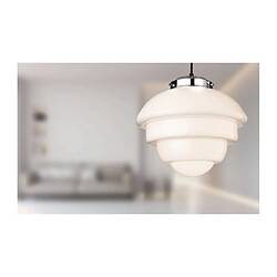 Luminaire Center Suspension Art verre blanc opale 1 ampoule 31cm