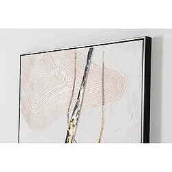 Pegane Tableau peinture à l'huile sur toile, peinte avec cadre en bois noir et argenté - Longueur 80 x Profondeur 3.5 x Hauteur 120 cm