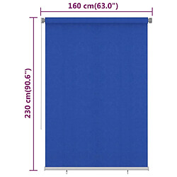 vidaXL Store roulant d'extérieur 160x230 cm Bleu PEHD pas cher