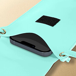 Avis Avizar Pochette Bandoulière Smartphone avec Rangement carte Simili cuir turquoise