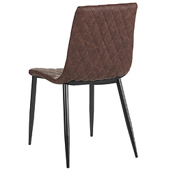 Beliani Set de 2 Cuir PU Chaise de salle à manger Marron foncé MONTANA pas cher