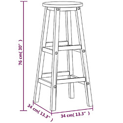 Acheter vidaXL Tabourets de bar lot de 8 bois massif d'acacia