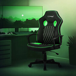 ML DESIGN MODERN LIVING Chaise de gamer avec fonction bascule assise large noir/vert en similicuir ML-Design