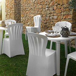 Avis Pegane Lot de 20 chaises de jardin empilables en résine coloris blanc - Longueur 52 x Profondeur 52 x Hauteur 88 cm