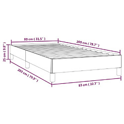 vidaXL Cadre de lit sans matelas noir 80x200 cm tissu pas cher