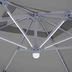 BigBuy Outdoor Parasol Tiber Blanc Gris clair Aluminium 300 x 300 x 250 cm LED