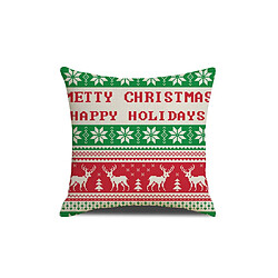 YP Select 3pcs noël wapiti couverture de coussin de neige treillis housse de coussin en lin imprimé - 1 vert 45X45Cm