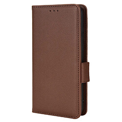 Etui en PU texture litchi avec support, marron pour votre Blackview A90