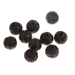 Acheter 5pcs naturel ébène de bois de santal noir sculpté perles pour bracelets faisant 8 MM