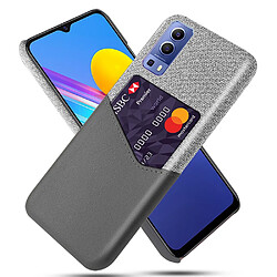 Coque en TPU + PU Hybride de tissu de fente pour carte gris pour votre Vivo Y72 5G