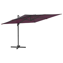 ComfortXL Parasol Déporté Avec Mât En Aluminium Bordeaux 400x300 Cm