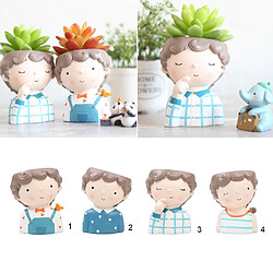 Set 4 Cute Boy Succulent Planteur Bonsaï Pot Flowerpot Bureau Décor À La Maison