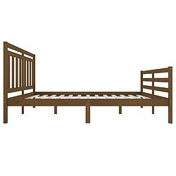 Acheter vidaXL Cadre de lit Marron miel Bois massif 140x200 cm