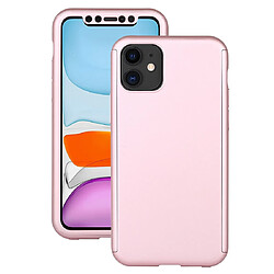 Wewoo Coque Rigide Pour iPhone 11 avec de protection en verre trempé or rose