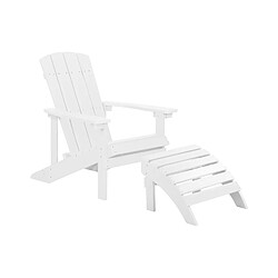 Beliani Chaise de jardin ADIRONDACK Bois d'ingénierie Blanc