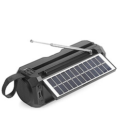 Avis Universal Haut-parleur sans fil portable Solar Radio haut-haut-parleur portable Blue-dents avec chargeur de téléphone d'urgence de charge solaire Chargeur de téléphone 1200mAh, Jiujiuso noir