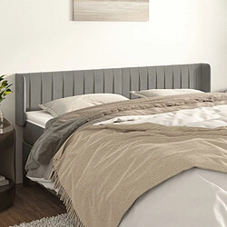 Maison Chic Tête de lit scandinave avec oreilles,meuble de chambre Gris clair 183x16x78/88 cm Velours -MN98814