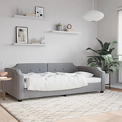 vidaXL Lit de repos sans matelas gris clair 80x200 cm tissu