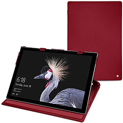 Housse cuir Microsoft Surface Pro 6 - Rabat vertical - Rouge passion ( Pantone #a6192e ) - NOREVE