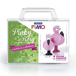 Graines Creatives Coffret pâte polymère Ma première figurine - Pinky et Rosy les flamants roses