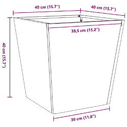 vidaXL Jardinières 2 pcs 40x40x40 cm acier galvanisé pas cher