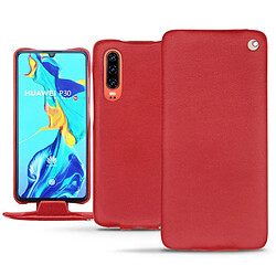 Housse cuir Huawei P30 - Rabat vertical - Rouge troupelenc ( Pantone #AB191A ) - NOREVE