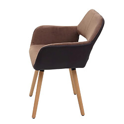 Acheter Mendler Chaise de salle à manger HWC-A50 II, design rétro années 50 ~ similicuir/ tissu, marron clair, pieds clairs