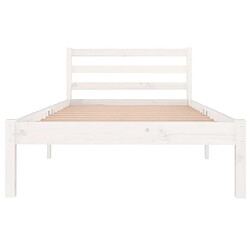 Acheter Maison Chic Lit adulte - Lit simple Cadre de lit,Structure du lit Contemporain Bois massif de pin 90x200 cm Blanc -MN61905