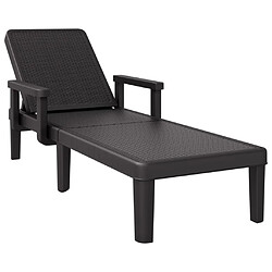 Maison Chic Chaise longue, Transat noir 159x68x83,5 cm polypropylène