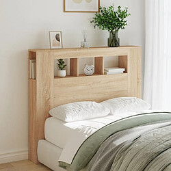 Avis Maison Chic Tête de lit scandinave à LED,meuble de chambre chêne sonoma 120x18,5x103,5cm bois ingénierie -MN78916