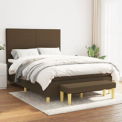 Maison Chic Lit adulte- Lit + matelas,Sommier à lattes de lit avec matelas Marron foncé 140x190 cm -GKD33885