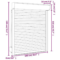 vidaXL Volet roulant aluminium 100x130 cm anthracite pas cher