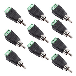 Acheter 10x Câble Connecteur Adaptateur RCA Mâle Jack Plug Marquage AMP Aux CD Audio