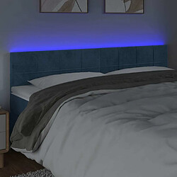 Avis Maison Chic Tête de lit moderne à LED lumineuse pour chambre - Décoration de lit Bleu foncé 160x5x78/88 cm Velours -MN65590