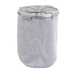 Avis Decoshop26 Panier à linge corbeille avec filet 55x39cm 65L cadre en aluminium et tissu gris 04_0002507